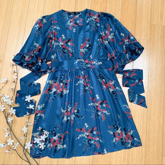 Betsey Johnson Dresses & Skirts - BETSEY JOHNSON peacock blue silk dress, 6.